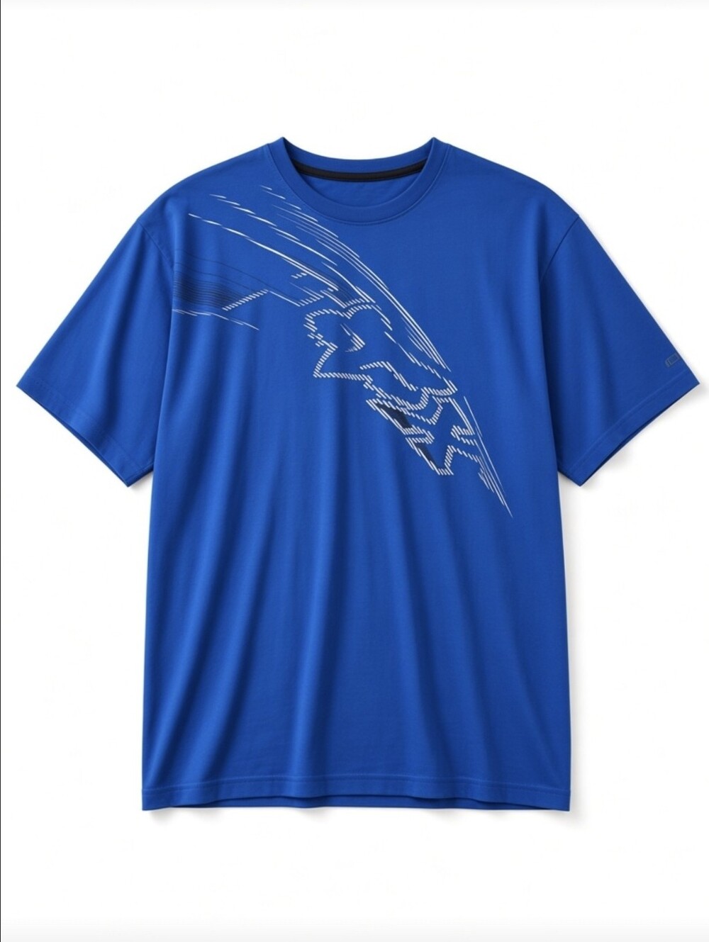 Fox Racing Mens XL Blue Active Tech Fox Head Graphic Short Sleeve T Shirt